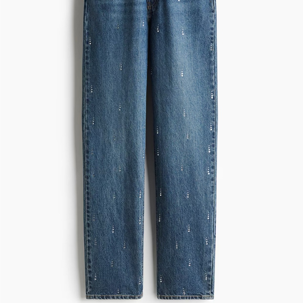 Rhinestone embellished jeans H&M